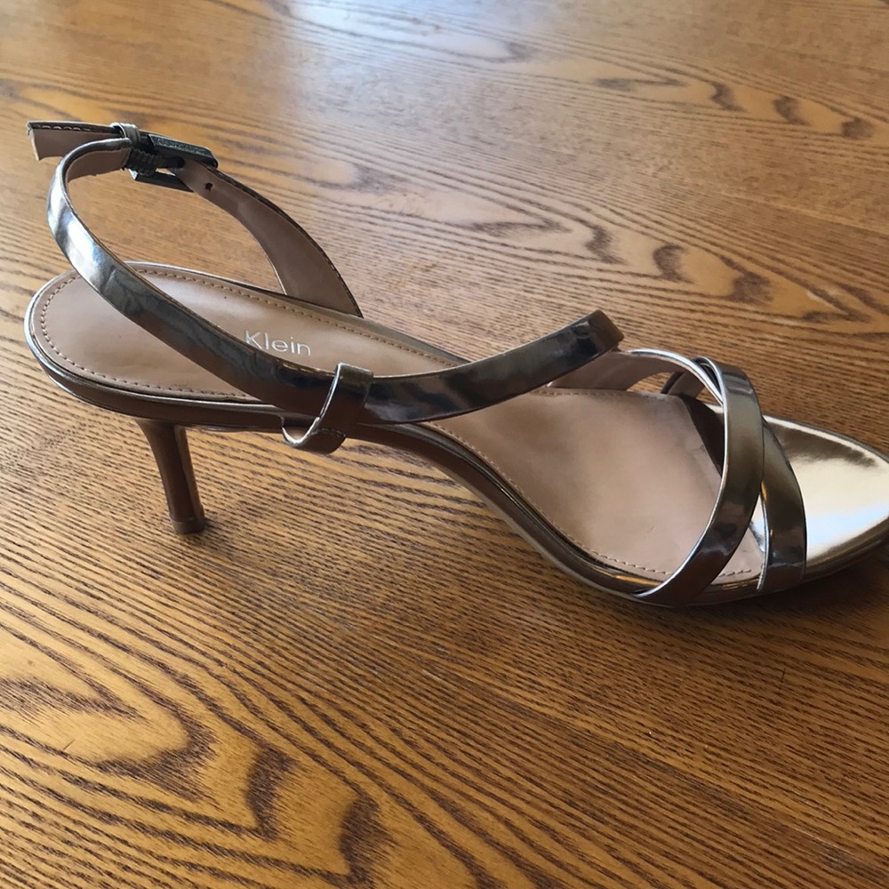 Calvin Klein Metallic Rose Gold Strappy Heals